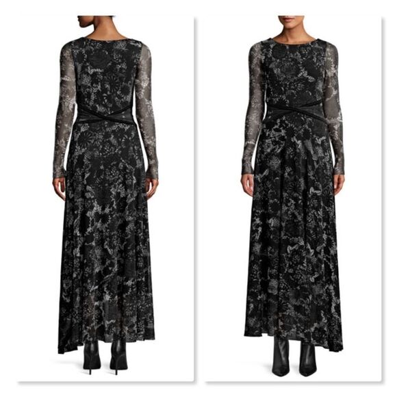 Fuzzi Floral Lace Wrap Waist Maxi Dress sz Small - Picture 2 of 8